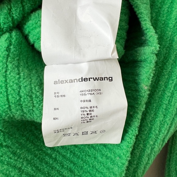 T By Alexander Wang Mockneck Long Sleeved Wool Green Sweater XS - Picture 12 of 12